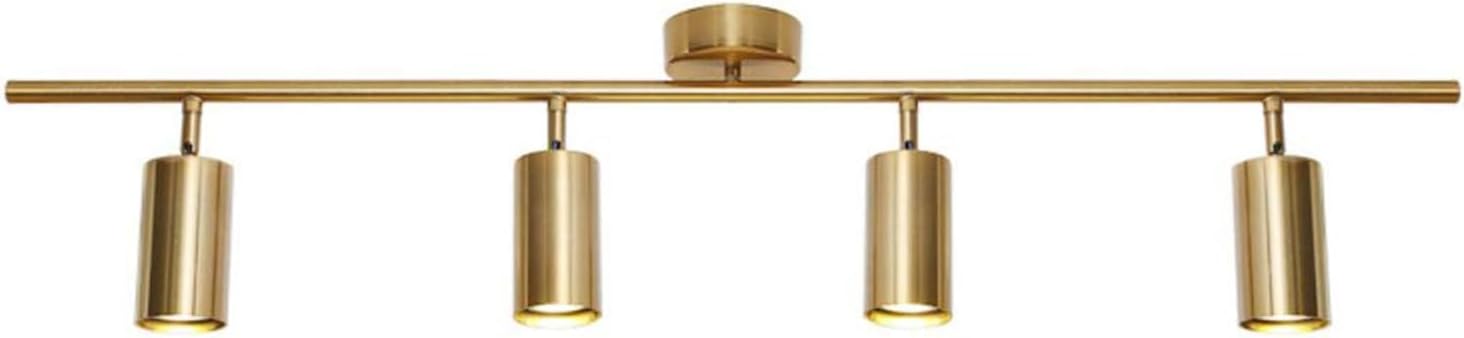KCO Lighting 4-Light Flush Mount Track Lighting Fixtures Modern Kitchen Track Lights Brass Gold Ceiling Light Spotlight Mid Century Bar Spot Lights Indoor