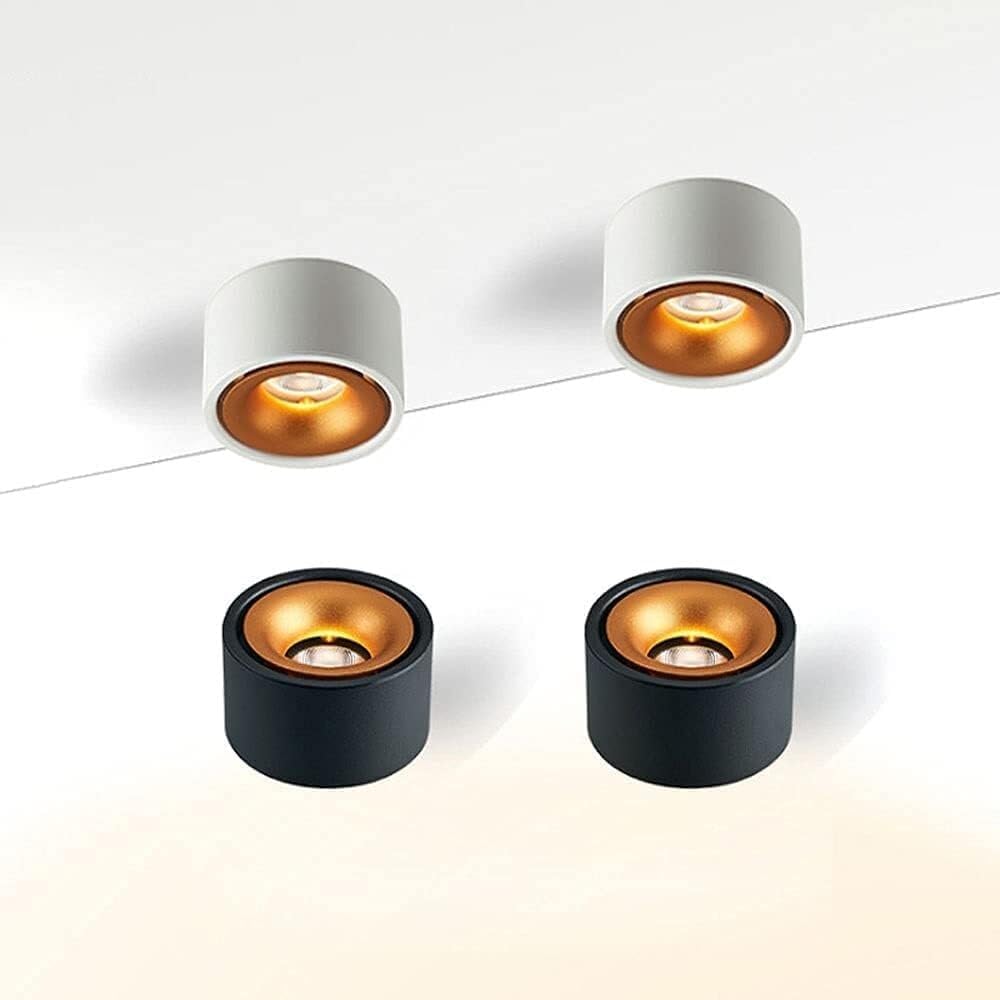 Wall Lamps LED Ceiling Spot Light Aluminum Matte Mounted Cylinder Down Light Indoor Minimalist Focus Ceiling Spotlight Fixture for Living Room Hallway Foyer 7W-Black-6000k