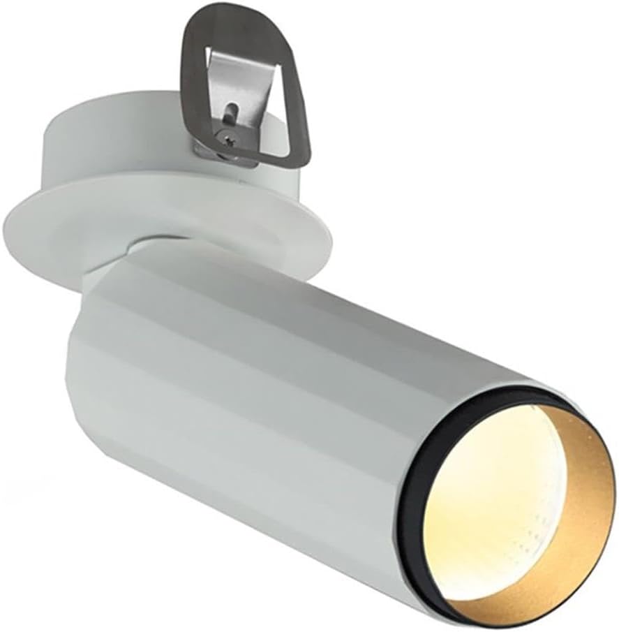 Pemberly Row Adjustable LED Flush Mounted Spotlight, 6.5' H x 2.75' Dia, White Aluminum, 36° Beam Angle, Dimmable 3000K, Recessed Installation, ETL Commercial Grade, Modern Indoor Lighting