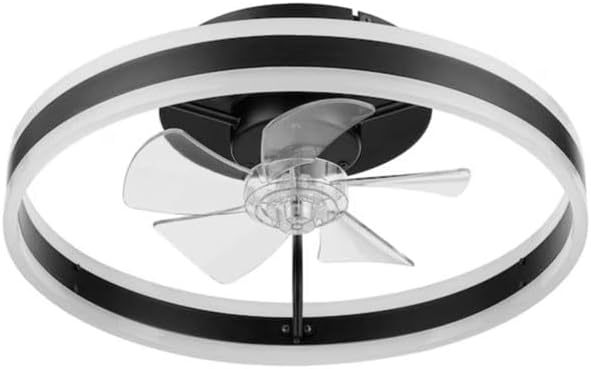 Harbr Breeze Edenmore 20-in Color-Changing Integrated LED Flush Mount Matte Black with Clear Blades Fandelier Ceiling Fan with Light - Remote Included (5 -Blade)