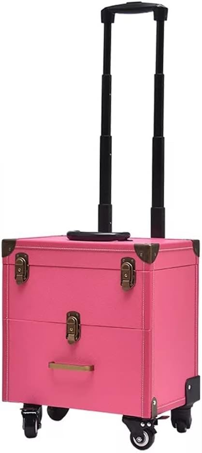 Ladies Multi-layer Large-capacity Cosmetic Case Manicure Tattoo Rolling Multi-function Trolley Suitcase(black-JoJo's Bizarre Adventure1)