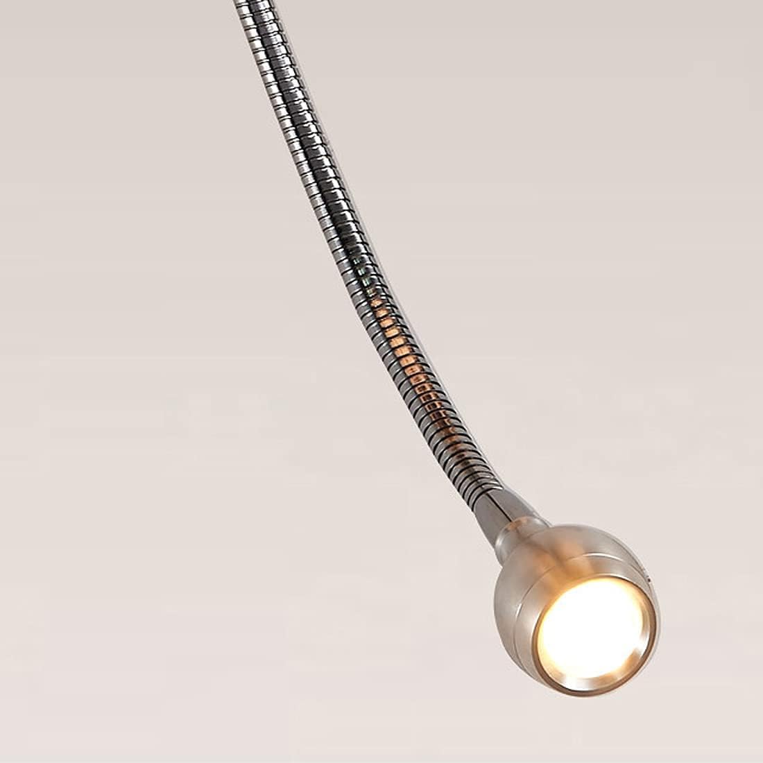 Wall Lamps with LED Reading Light, Bedside Sconce with Switch, Lamp Fabric Lampshade with 2 Points, Adjustable Indoor Spotlights, Brown