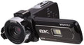 Vivitar 4K & 8K Video Camera Camcorder – Ultra HD with Flip Screen, Microphone, Remote, Zoom, for YouTube, Vlogging, Content Creation & Filmmaking (Black) (8K Black)