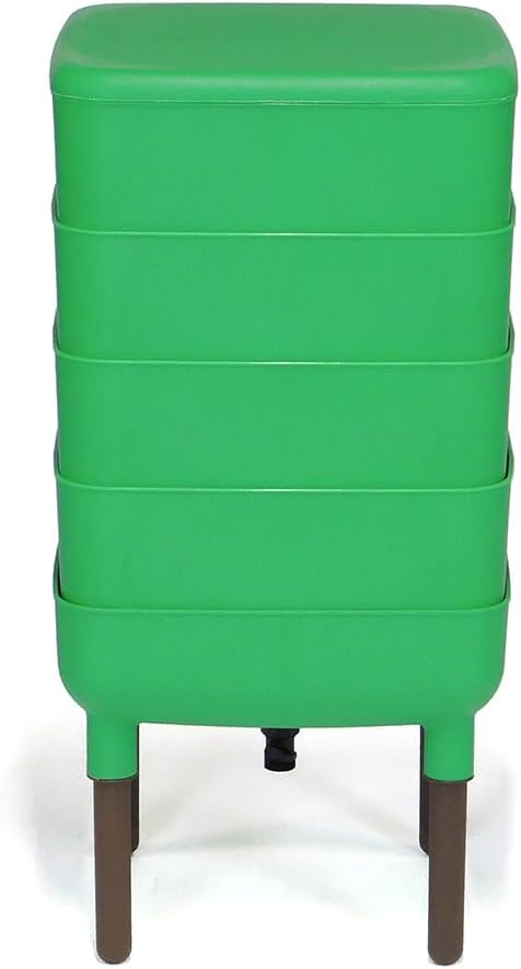 FCMP Outdoor - The Essential Living Composter, 4-Tray Worm Vermicomposter Bin, Green
