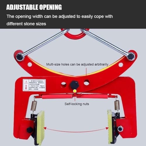 Adjustable 17' Stone Lifting Clamps, Heavy-Duty Marble Gripper for Veal Plate Beam, Perfect for Construction & Roadside Applications