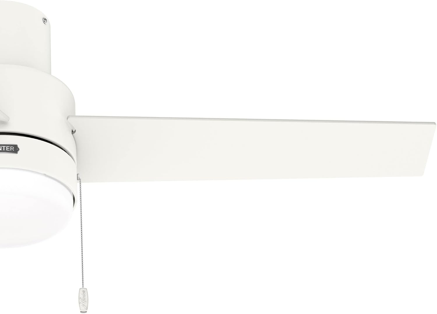 Hunter Fan Company, 51972, 52 inch Brunner Matte White Low Profile Ceiling Fan with LED Light Kit and Pull Chain
