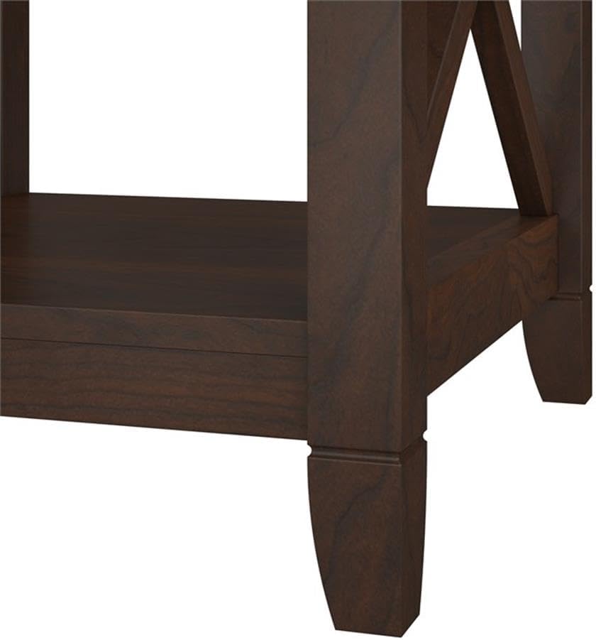 Bush Home Key West 5 Shelf Bookcase - Set of 2 | Tall Bookshelves in Bing Cherry | Sturdy Display Shelves for Library, Living Room, and Home Office