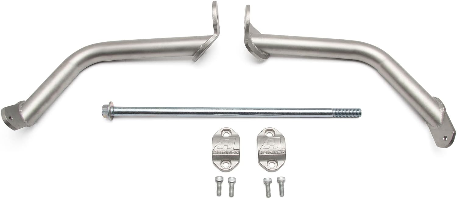 AltRider Reinforcement Crash Bars Compatible with BMW R 1250 GS/GSA - Heavy Duty Stainless Steel 1 Inch Tubing - CNC Machined Through Bolt - Industrial Clamp Mount - Electro-Polish Finish Silver