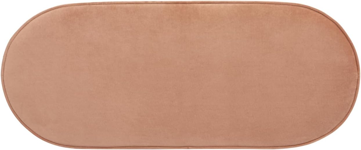 Jennifer Taylor Home Celeste 38' Oval Storage Bench Ottoman, Peach Orange Velvet