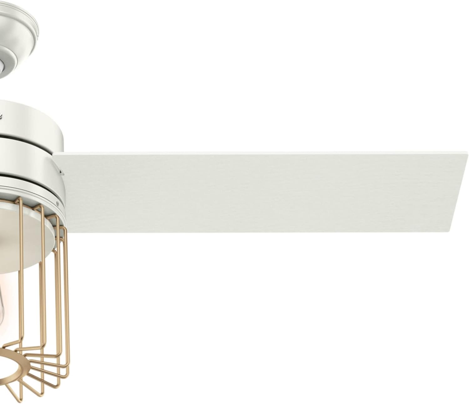 Hunter 52 inch Indoor Ceiling Fan with LED Light and Remote Control - Modern White Ceiling Fan, Standard Mount, 3 Blades, For Bedroom, Living Room, or Kitchen, Quiet - Ronan 59238, Fresh White