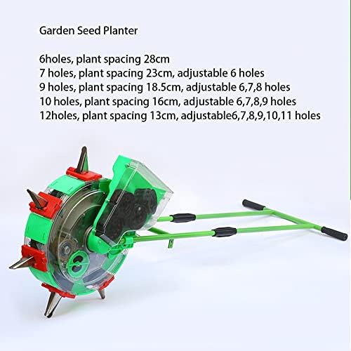 Adjustable Depth Garden Corn Planter - Hand-Push Seeder with 6-Mouth Seed Dispenser for Accurate Planting and Fertilizing - Essential Gardening Tool for Efficient Crop Growth.