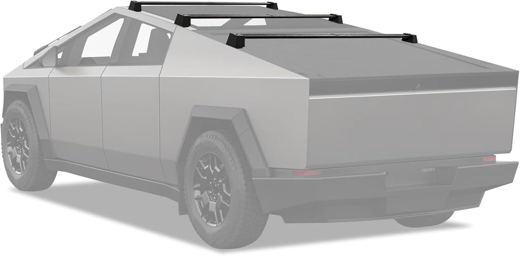Super Heavy-Duty Roof Rack Crossbars Upgration for Tesla Cybertruck Specific fit Factory Mouting Points Aluminum Body Loading Weight at 550lbs MAX (Sold as 3pcs)