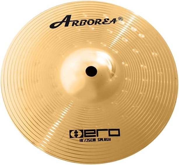 Arborea Cymbal Pack for Drum 8 pcs Super Polishing Cymbals Set Brilliant Gold Hero Series Include 14'Hihats 16'Crash 18'Crash 20'Ride Bonus 10' Splash 16'Ozone Stacker 18' China Cymbal Free Cymbal Bag