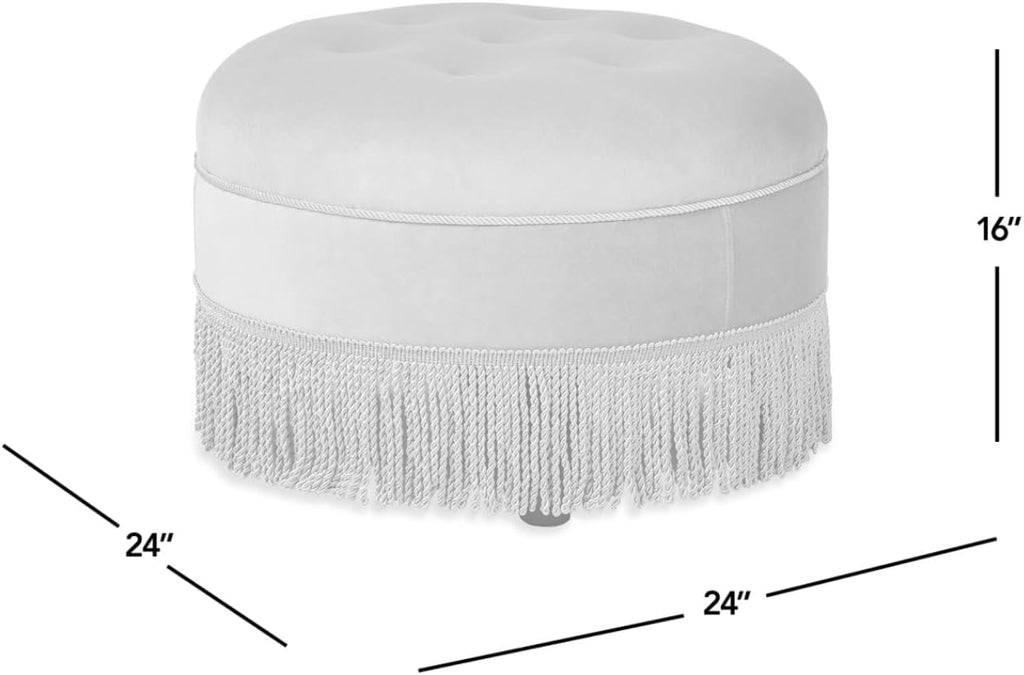 Jennifer Taylor Home Yolanda 24' Round Upholstered Accent Ottoman, Burnt Orange Performance Velvet