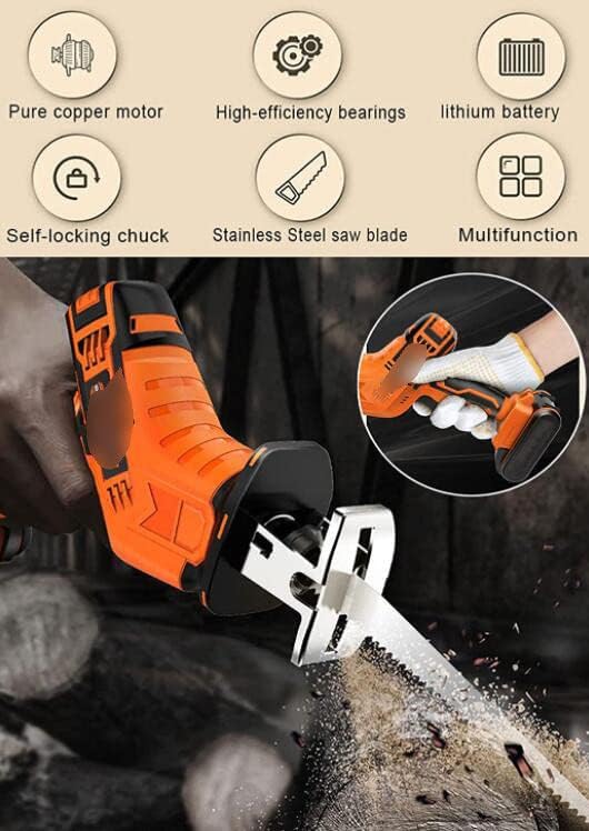 Electric Meat Bone Saw Machine - Commercial & Home Butcher's Hacksaw, Cordless Reciprocating Tool for Cutting Meat & Bones, Includes 1 Battery & 2 Saw Blades