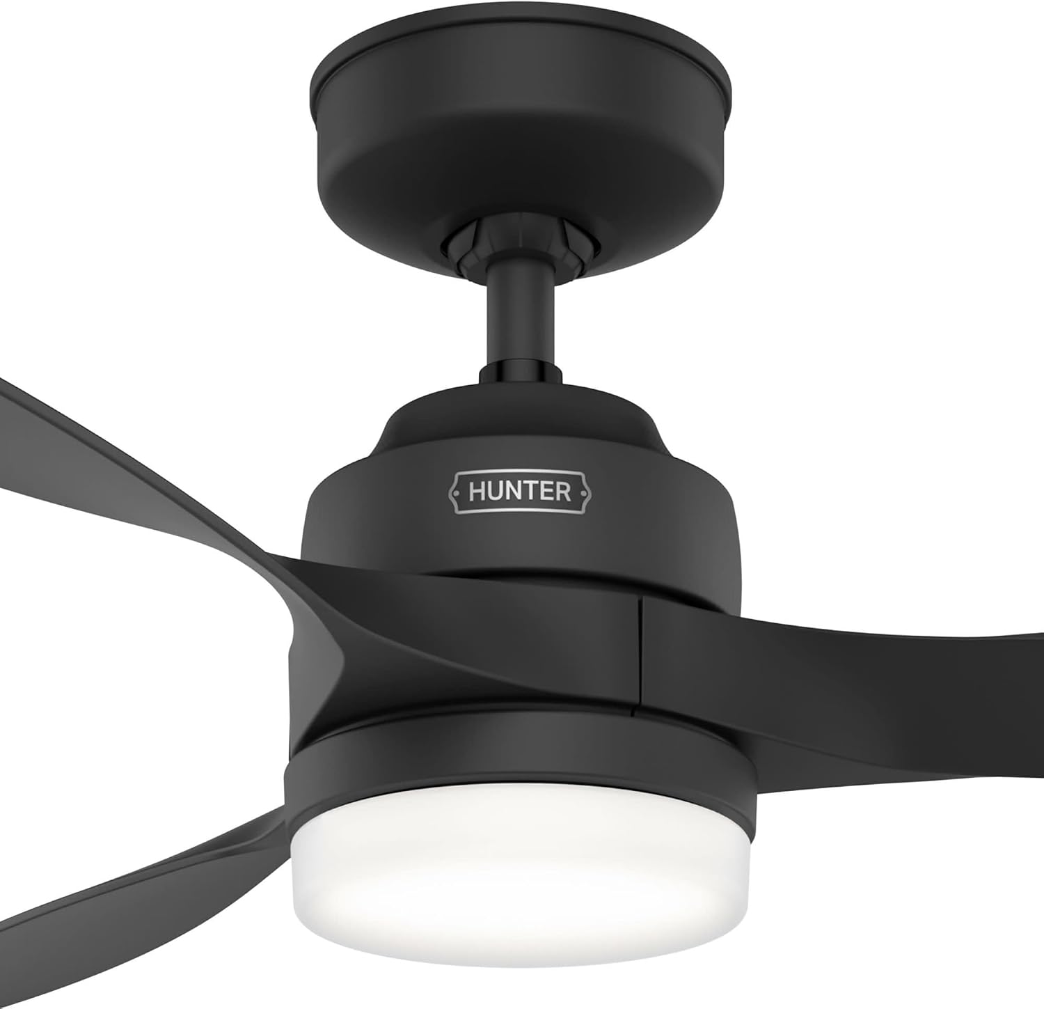 Hunter Fan 52 inch Ceiling Fan with Lights and Remote, Outdoor or Indoor Black Ceiling Fan for Porch, Living Room, Office, Kitchen, Garage (Renewed)