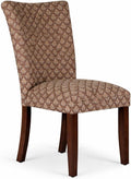 Homepop Home Decor |K1136-F662 | Classic Upholstered Parsons Dining Chair | Single Accent Dining Chair, Blue & Brown Damask