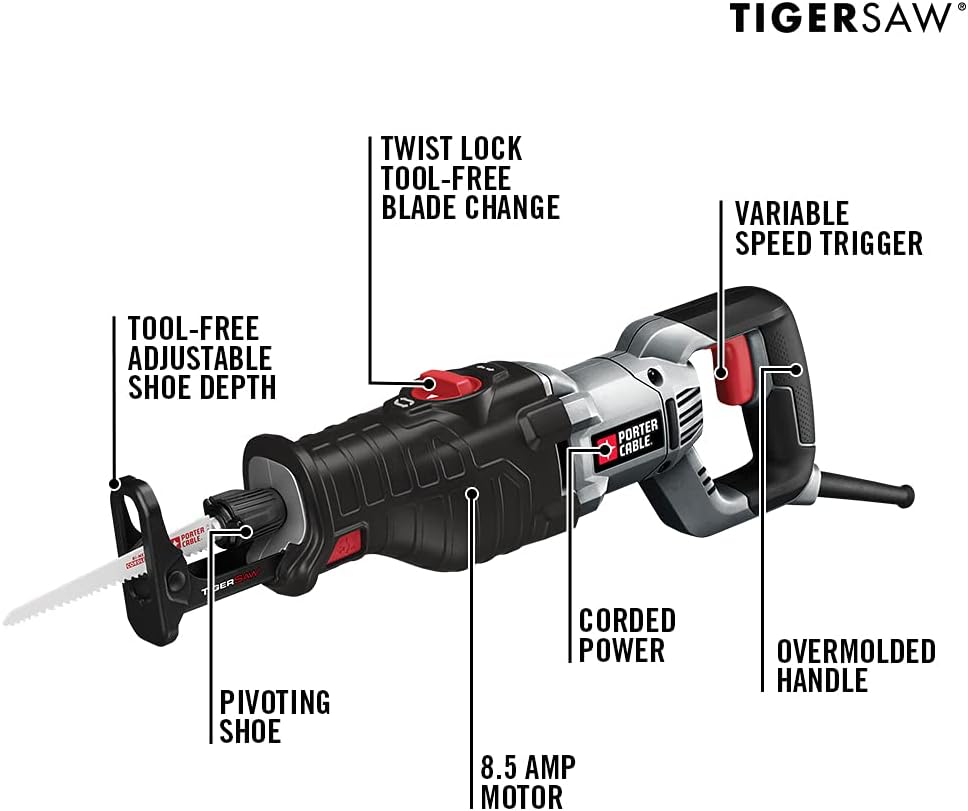 PORTER CABLE 8.5AMP ORBITAL RECIP SAW