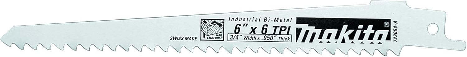 Makita 723056-A-100 12-Inch 6-TPI Wood Cutting Reciprocating Saw Blade