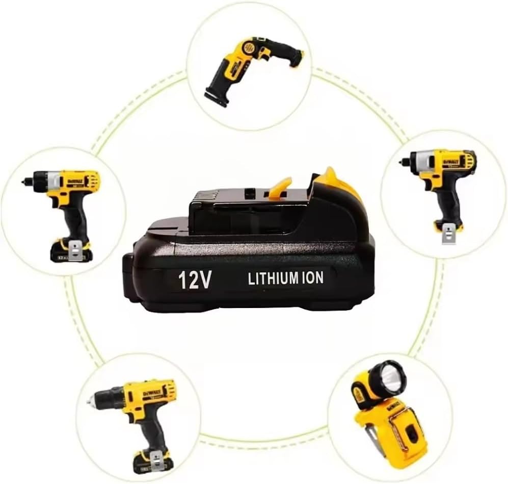 12V Max Li-ion Battery Compatible with Dewalt DCB120 DCB127 Replacement for DCB124 DCB123 Cordless Drill Screwdriver & Reciprocating Saw Long Lasting(3PCS-3Ah)