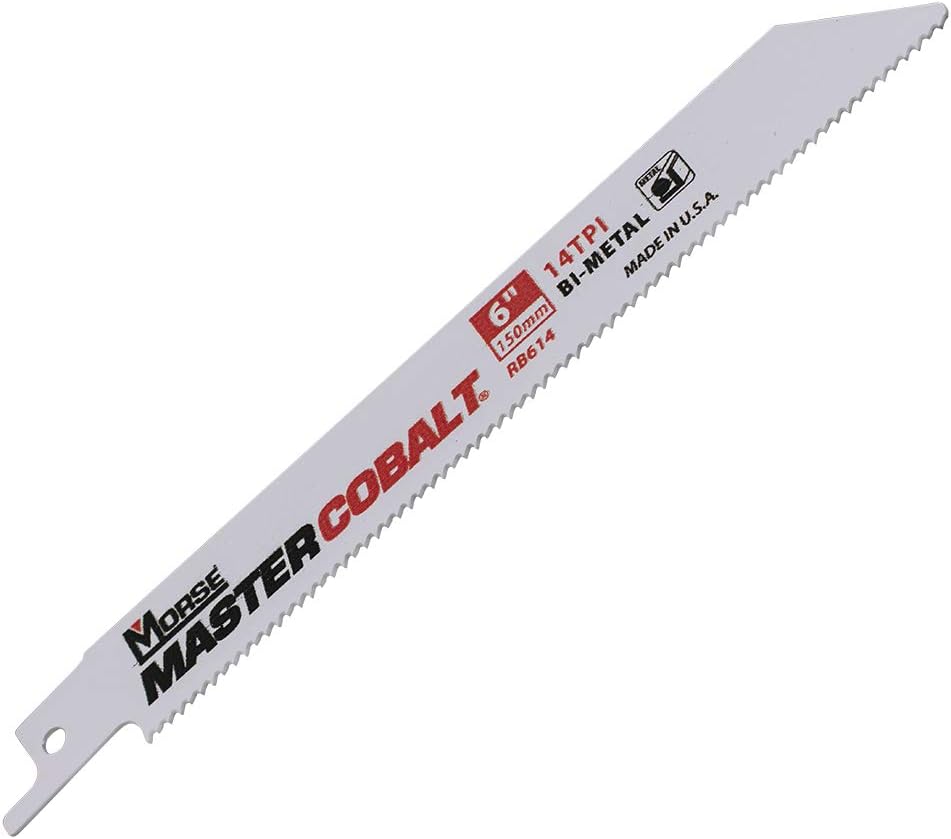 50 Pc MK Morse Master Cobalt Bi-Metal Reciprocating Saw Blades 14 TPI 6' x 3/4' x .035' Metal Wood Cutting for Industrial Shop DIY Hobby