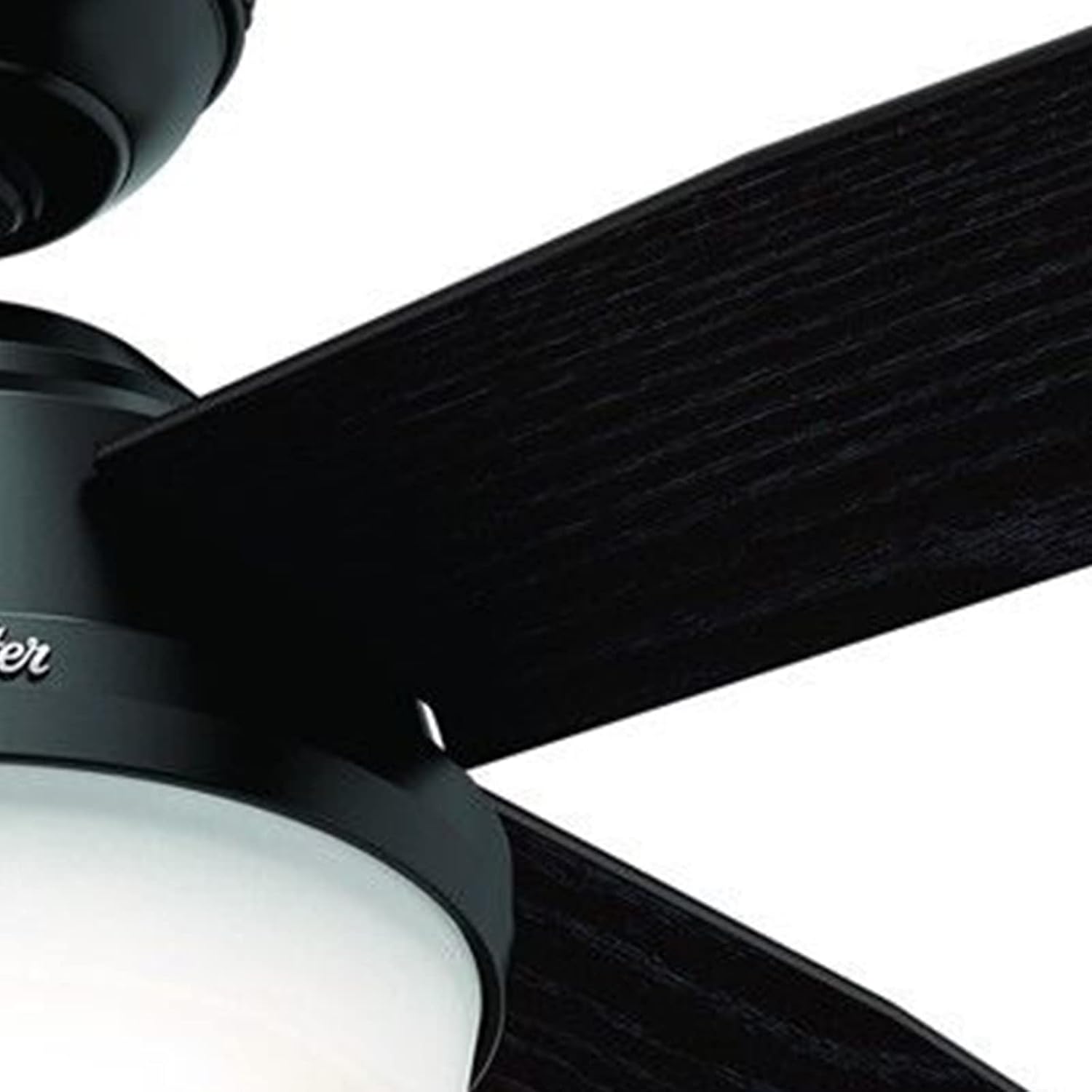 Hunter Fan 52 inch Contemporary Ceiling Fan in Matte Black with LED Light and Remote Control (Renewed)