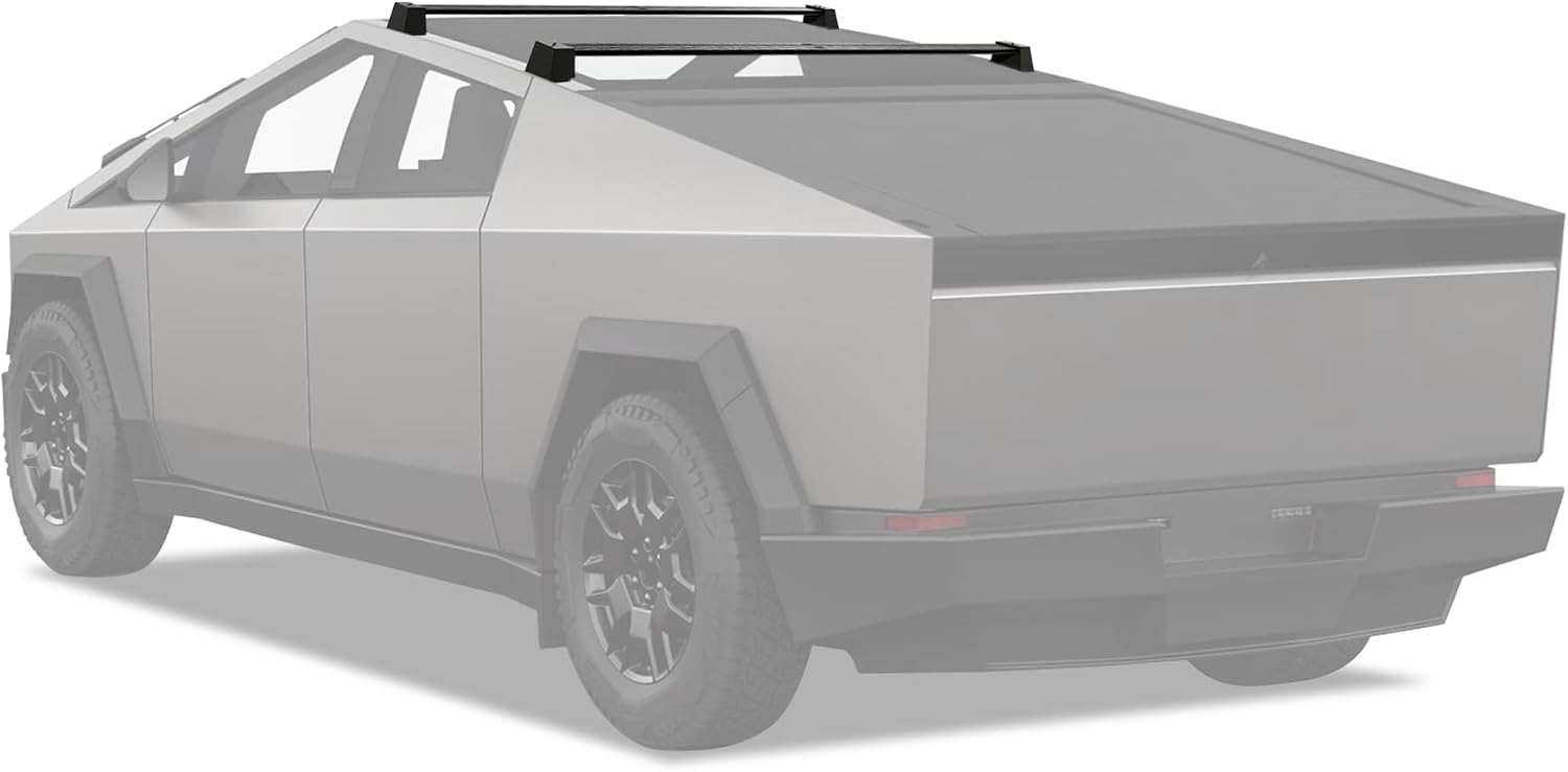 Super Heavy-Duty Roof Rack Crossbars Upgration for Tesla Cybertruck Specific fit Factory Mouting Points Aluminum Body Loading Weight at 550lbs MAX (Sold as 2pcs)