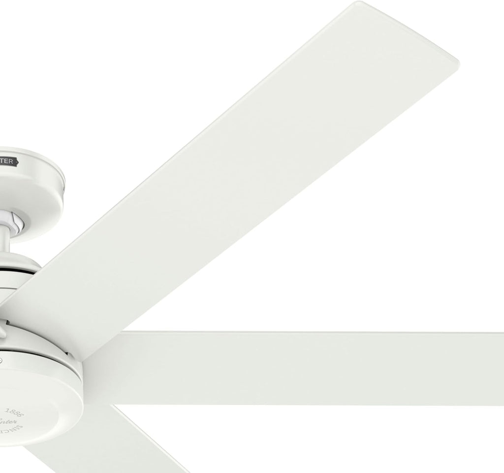 Hunter Fan 60 inch Fresh White Indoor/Outdoor Ceiling Fan with Remote Control for Living Room, Bedroom, Farmhouse, Patios, Kitchen (Renewed), CC5C27C67