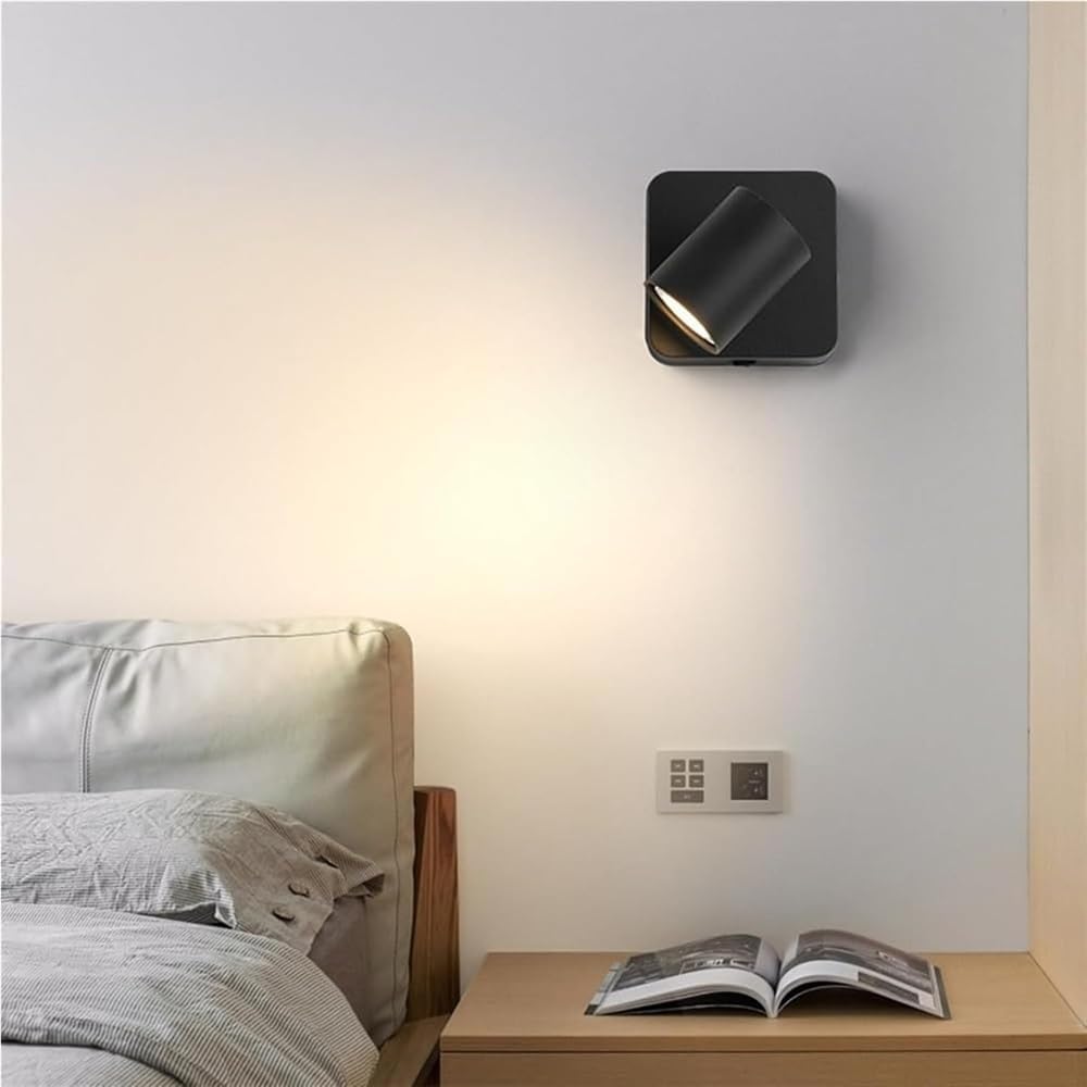 Adjustable GU10 Wall Sconce Bedside Reading Lamp Rotatable Indoor Spotlight for Bedroom Office Study