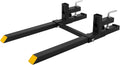 Heavy Duty Clamp-On Pallet Forks for Tractor Loader/Skid Steer – 60' Forks, 2000 lbs Capacity, Adjustable Stabilizer Bar, Quick Attach, Includes Gloves – Black + Orange, 60-inch Fork Legs,