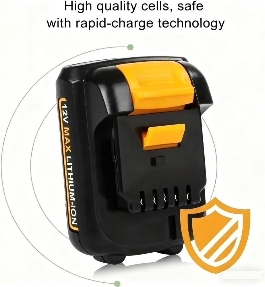 12V Max Li-ion Battery Compatible with Dewalt DCB120 DCB127 Replacement for DCB124 DCB123 Cordless Drill Screwdriver & Reciprocating Saw Long Lasting(3PCS-3Ah)