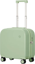 mixi Carry on Luggage, Suitcase with Spinner Wheels 16in Luggage Hardshell Lightweight Rolling Suitcases PC with Cover & TSA Lock, Avocado Green