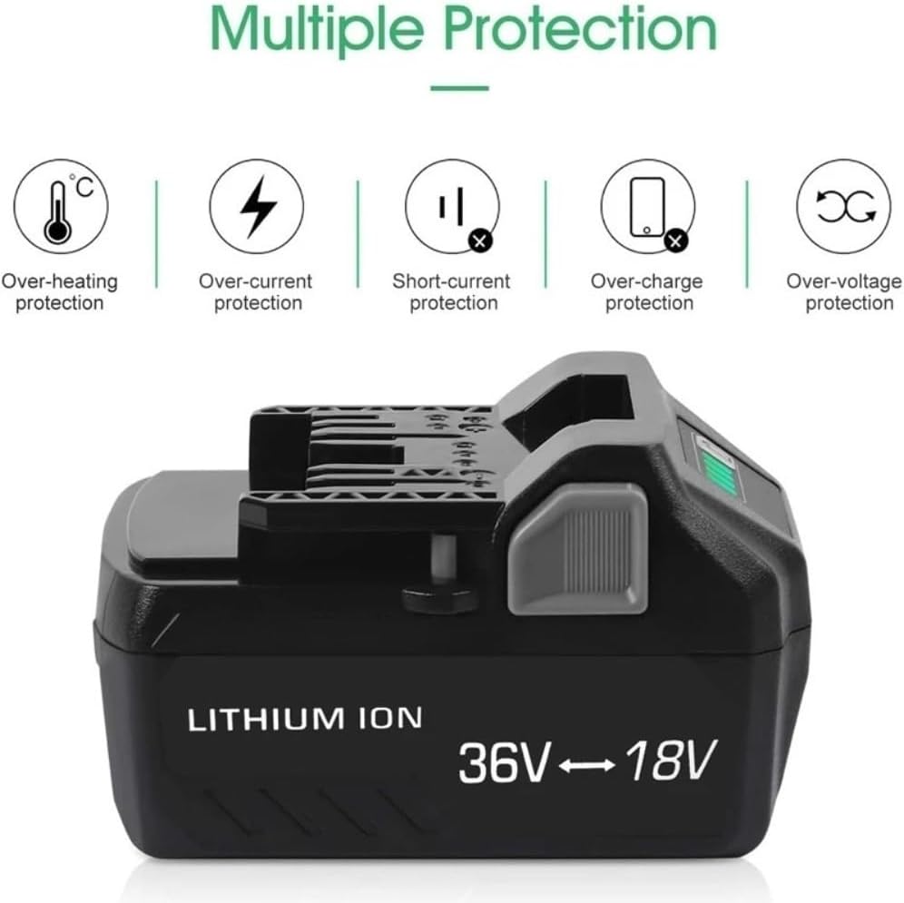 18V/36V Replacement Lithium-Ion Battery Compatible With Hitachi 371751M 372121M BSL36A18 BSL36B18 Cordless Power Reciprocating Saw Drill Tool Packs(6500mAh)