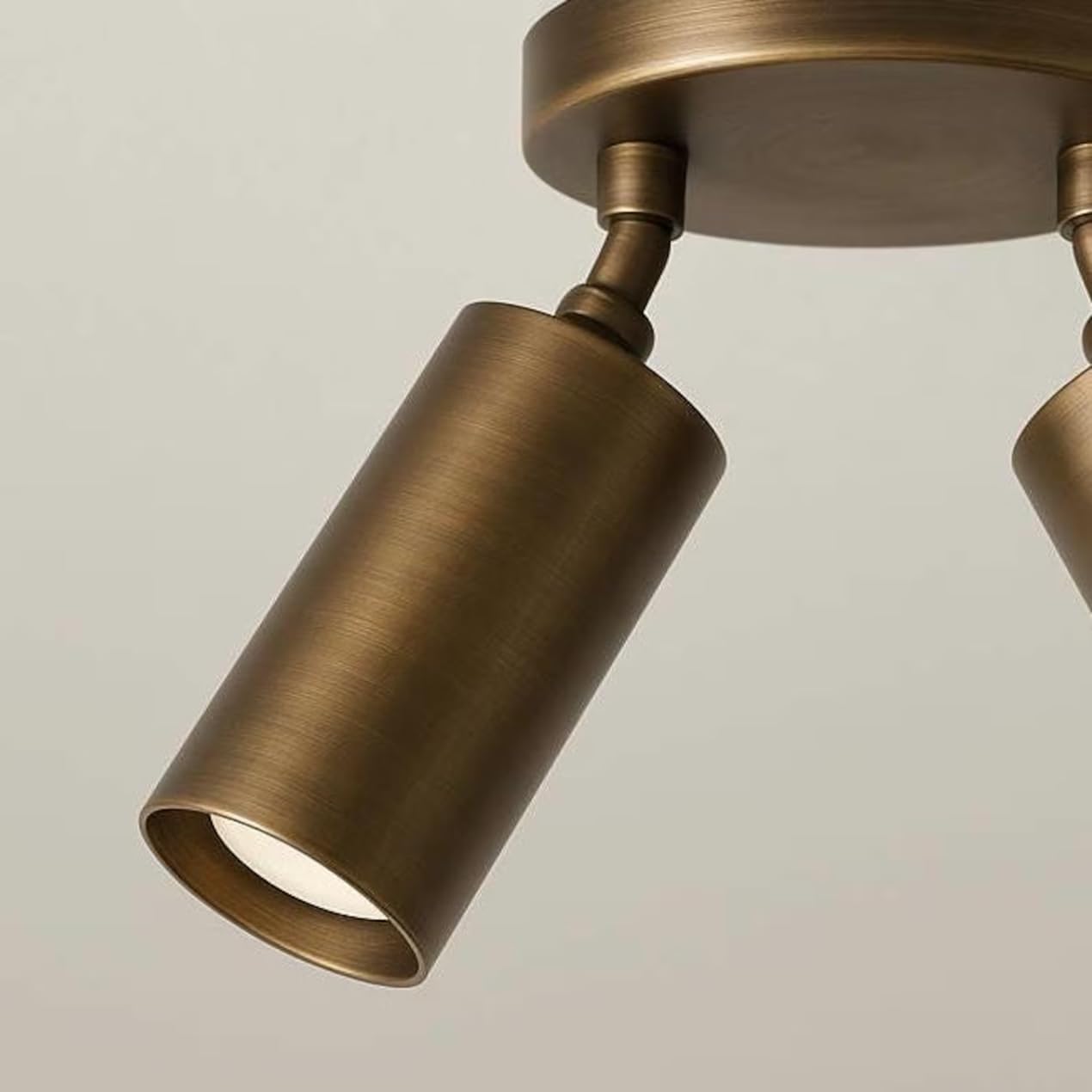 Modern Brass Adjustable Ceiling Spotlight – 2 Light Directional Ceiling Fixture, Dual Head Metal Spot Light for Living Room Bedroom Hallway Kitchen Indoor Lighting (Aged Brass)