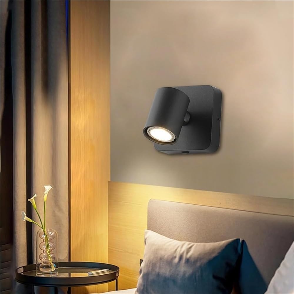 Adjustable GU10 Wall Sconce Bedside Reading Lamp Rotatable Indoor Spotlight for Bedroom Office Study