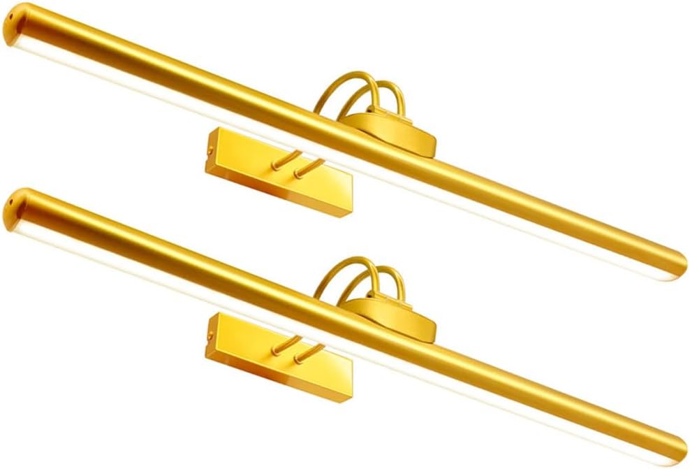 26' Wireless Picture Lights, Rechargeable Battery Art Display Light with Remote Control, Dimmable/Timer Off Dartboard Light, 3 Lighting Modes Full Metal Painting Display Lights (Gold-2 Pack)