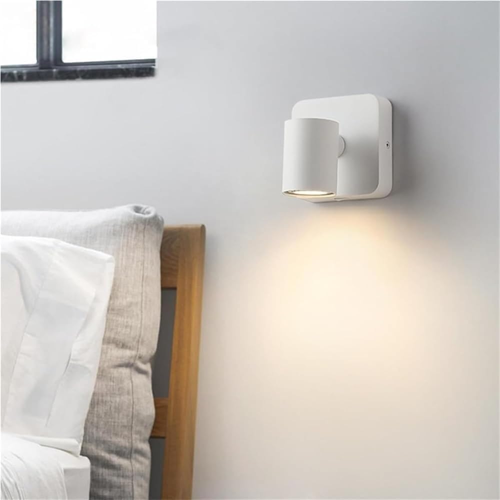 Adjustable GU10 Wall Sconce Bedside Reading Lamp Rotatable Indoor Spotlight for Bedroom Office Study