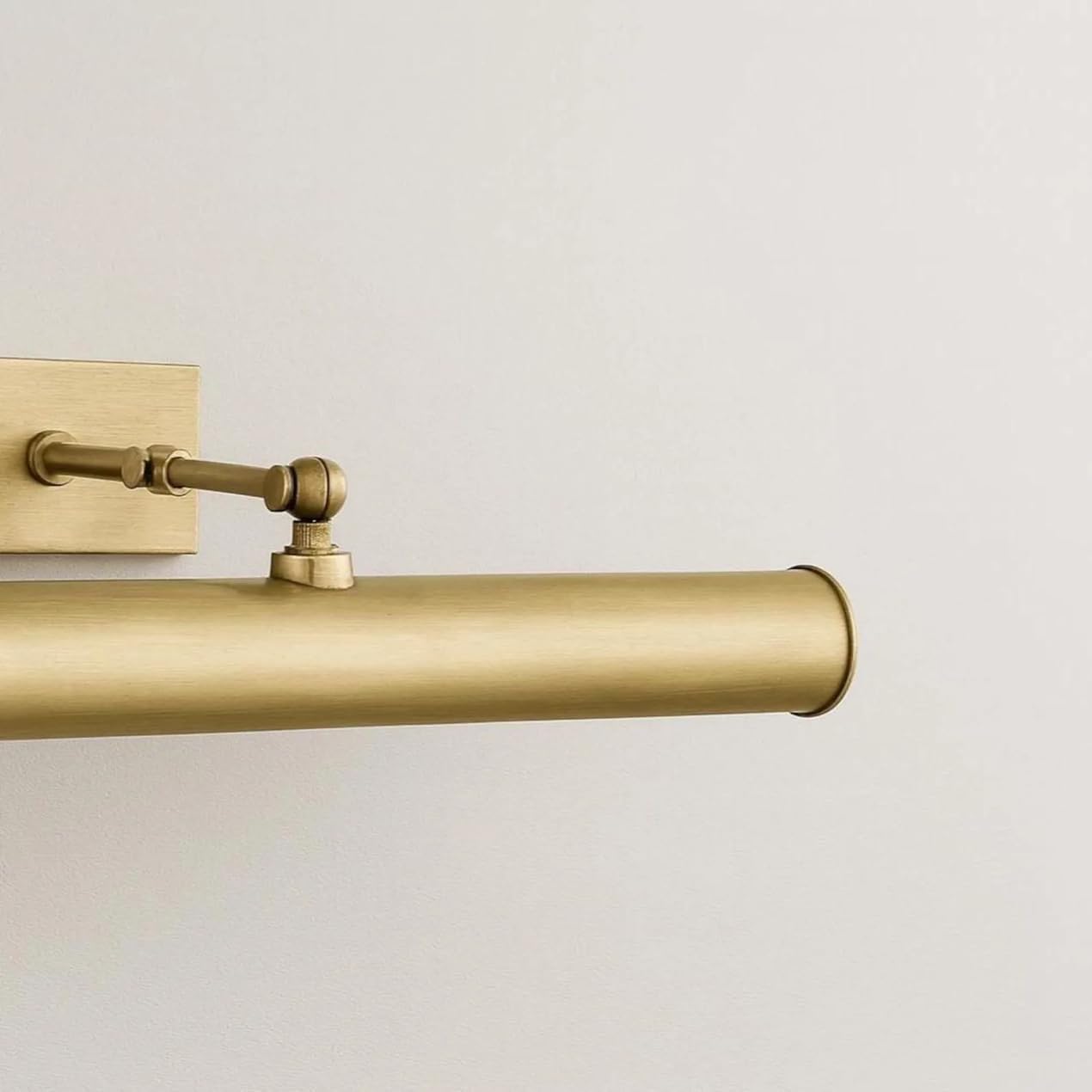 Antique Brass Picture Light - Mid Century Hardwired Wall Mount Display Light for Paintings - Adjustable Arm Rotating Shade Wall Sconce For Gallery, Photos, Living Room (Polished Brass, 12 Inches)