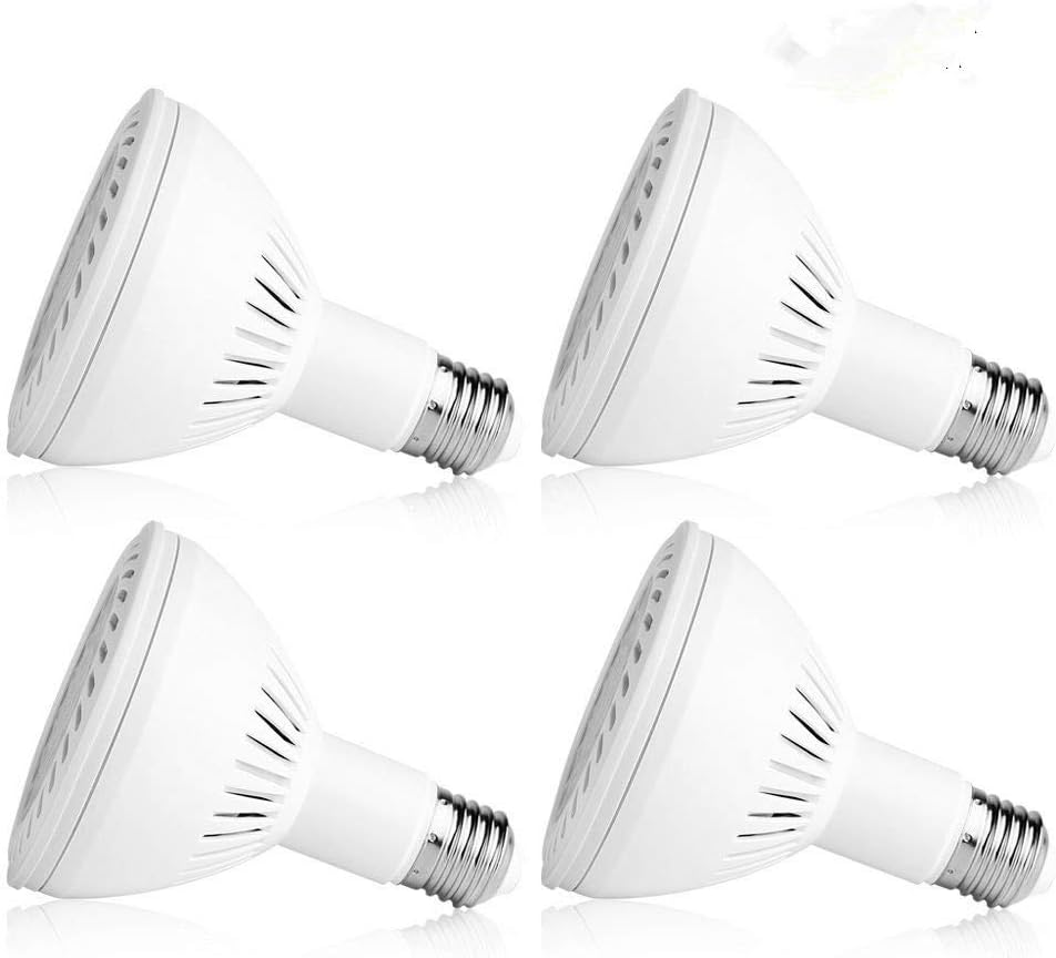 ele ELEOPTION PAR30 Spotlight Light LED Bulbs Long Neck E26 E27 Base 35W 3500LM 25°Beam Angle Daylight White LED Flood Light Bulbs 350W Halogen Equivalent for Living Room (Pack of 4)
