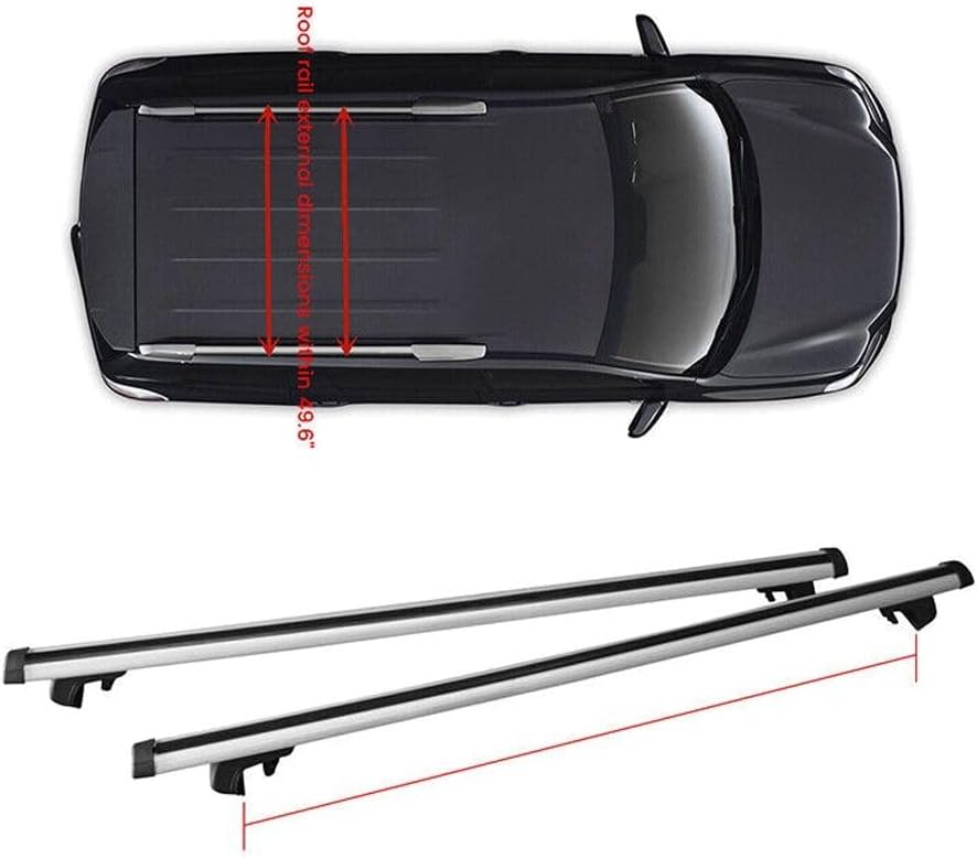 Universal 53' Aluminum Roof Rack Cross Bars for SUV/Truck/Car - Heavy Duty Crossbars with Adjustable Clamps (Silver/Black) Fits Models