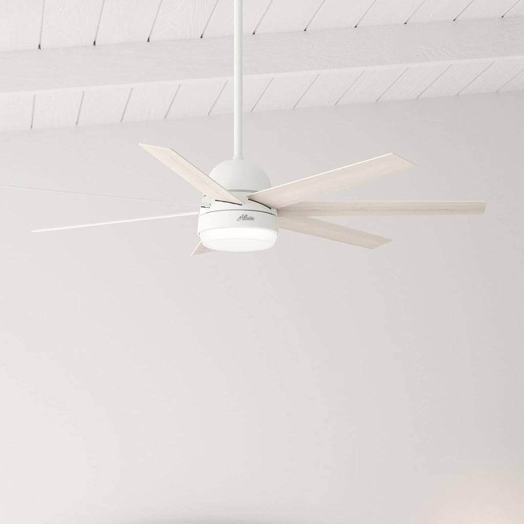 Hunter 60 inch WiFi Phenomenon Matte White Ceiling Fan with LED Light Kit and Wall Control