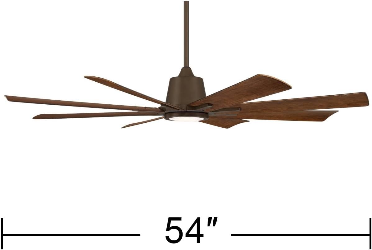 Casa Vieja 54' Inspirit Bronze LED Damp Remote Ceiling Fan