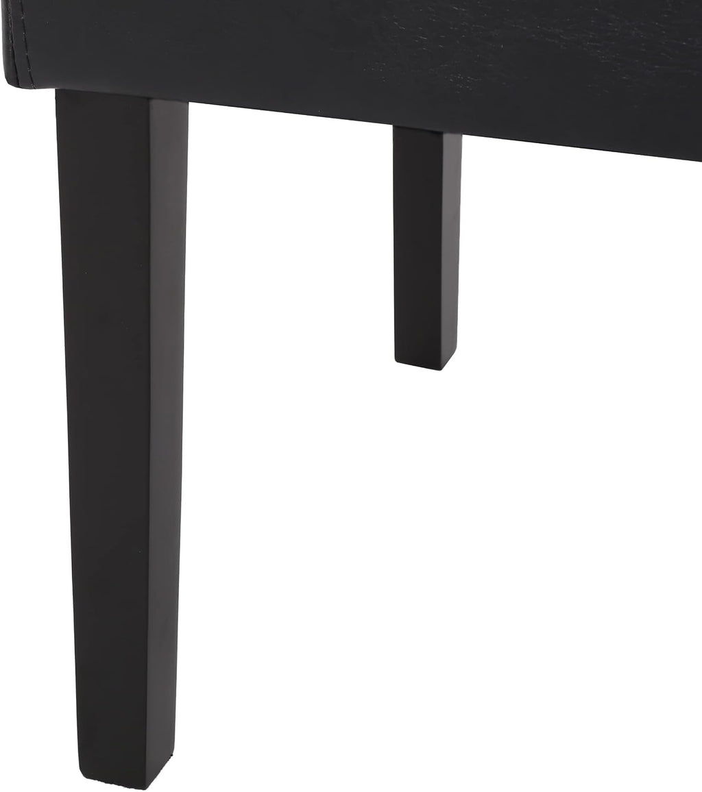 Christopher Knight Home Pollards Upholstered Dining Chairs - Faux Leather - Midnight Black/Espresso (Set of 2)