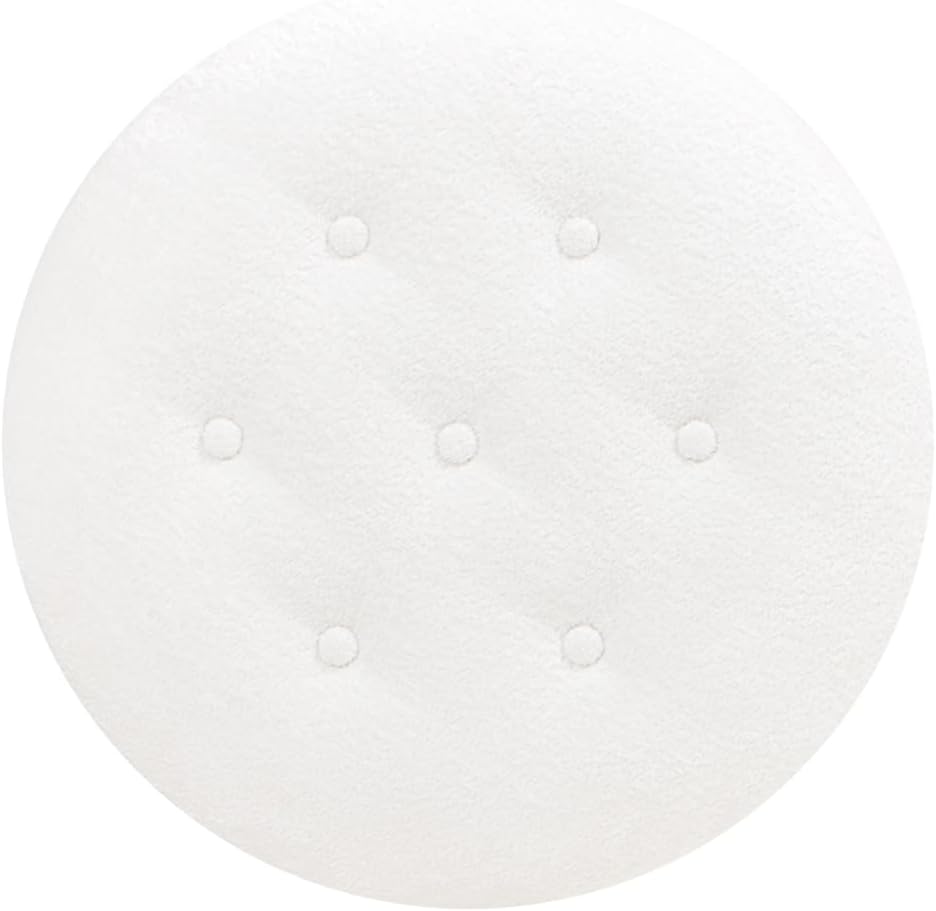 Jennifer Taylor Home Yolanda 24' Round Upholstered Accent Ottoman in Almond White Chenille