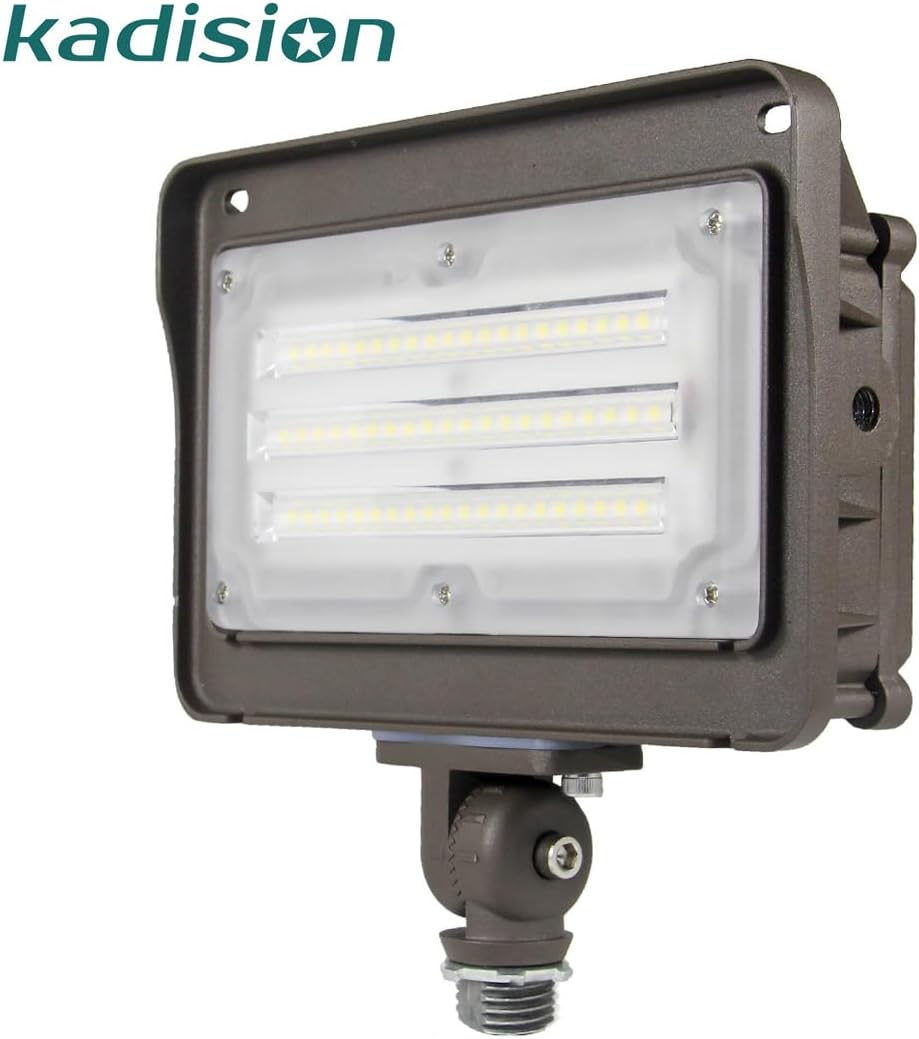 kadision LED Flood Light Outdoor with Dusk to Dawn Photocell, 50W 6500LM IP65 Waterproof Adjustable Knuckle Mount LED Flood Lights 5000K 100-277V ETL Listed (Pack of 3)