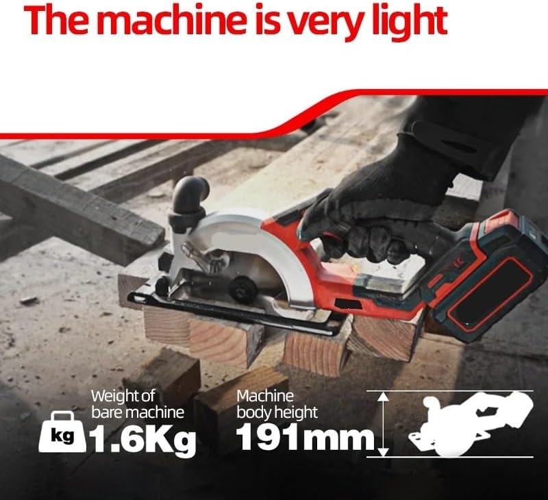 Reciprocating Saw, Brushless Electric Wood Cordless Battery Circular Saw 52.5mm Cutting Depth Woodworking Power Tools