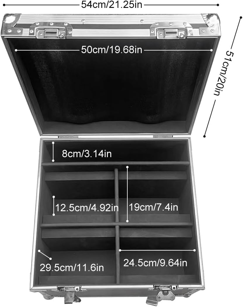 HOLDLAMP 120W LED Moving Head Light with Rotating 18-Facet Prism, Flight Case for 4PCS ZQ02021 Gobos and 8 Colors by DMX and Sound Activated Control (Moving Heads + Flight Case)