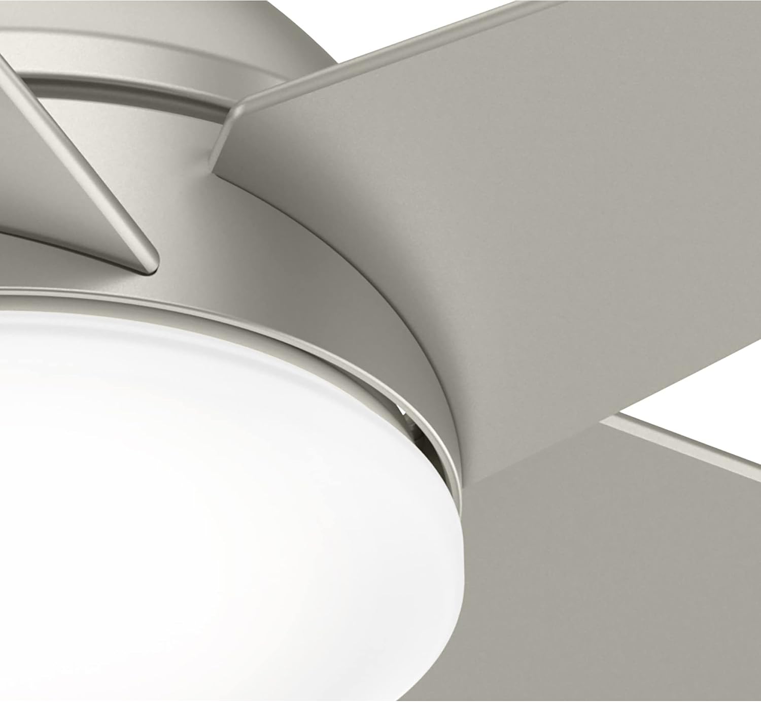Casablanca 44 inch Indoor Ceiling Fan with LED Light - Low Profile Flush Mount Ceiling Fan for Bedroom, Living Room, or Kitchen, Wall Control, 5 Blades, Includes Bulb - Isotope 51742, Matte Nickel