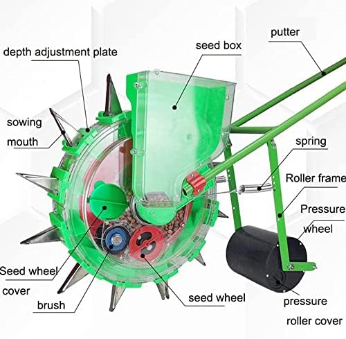 Adjustable Corn Planter Seeder - 6-Mouth Hand-Push Roller for Precise Seed Dispersal, Planting & Fertilizing - Essential Garden Tool for Efficient Gardening.