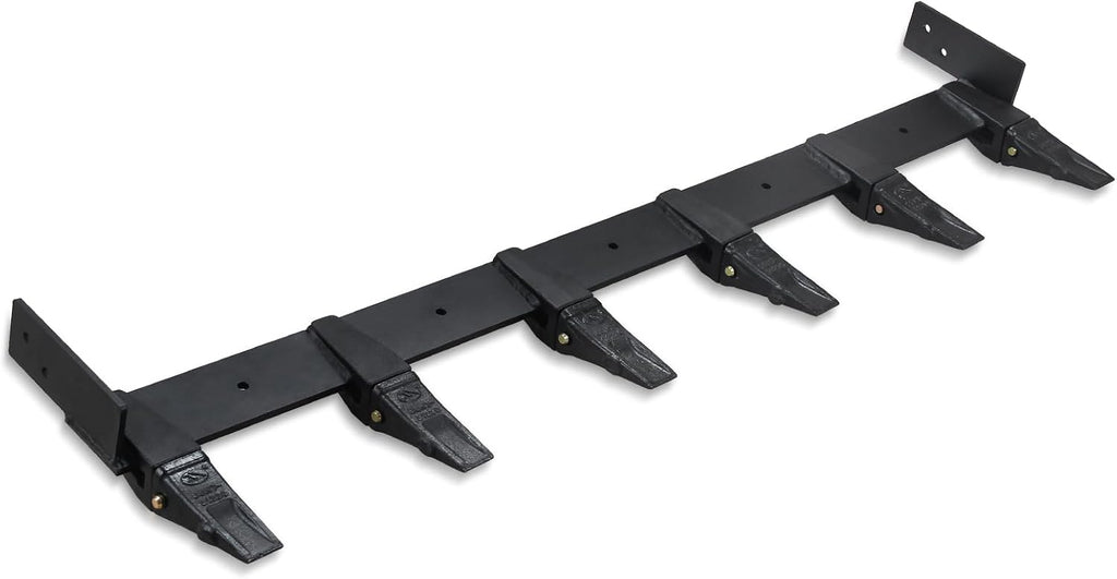 59 inch Bucket Tooth Bar for Tractor, Clamp On Debris Forks 4000lbs Capacity, Heavy Duty Bucket Tooth Kit for Loader Or Skid Steer